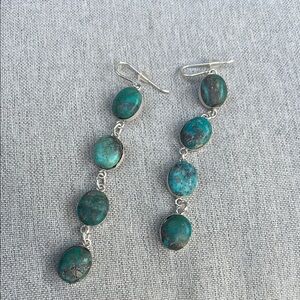 Handmade Campitos Turquoise Dangle Earrings